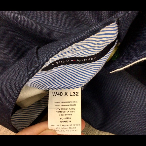 Tommy Hilfiger Modern-Fit Stretch Navy Suit Pants W40xL32 - Picture 5 of 7